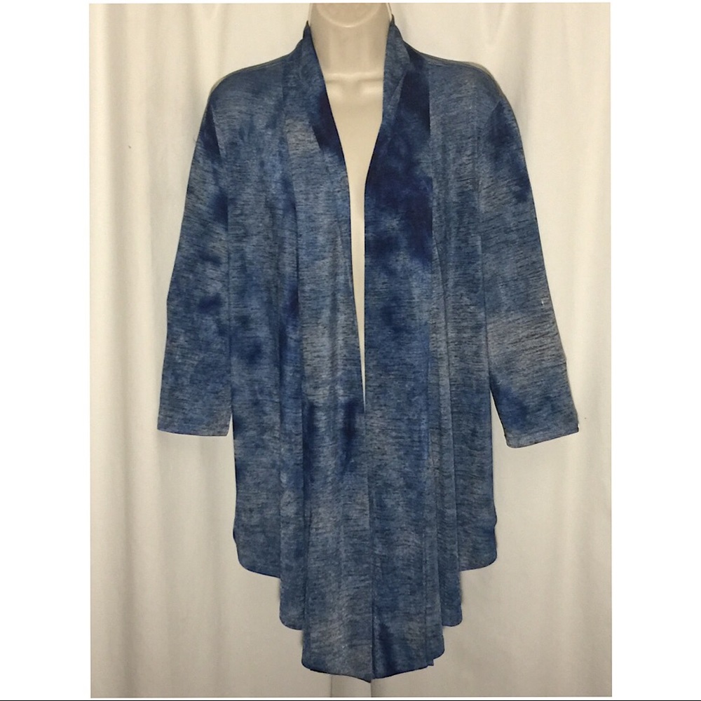 Alberto Makali size large open front blue cardigan